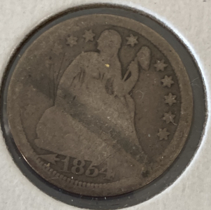 1854 Silver Seated Liberty Dime