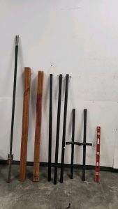 (2) Wood Posts, Leveler, & More