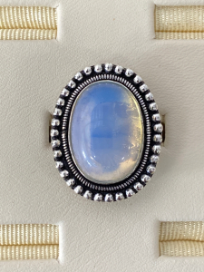 Size 9 German Silver Opal Ring