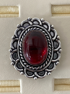 Size 8 German Silver Garnet Ring