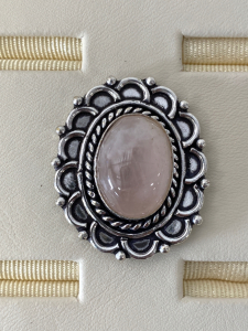 Size 6 German Silver Rose Quartz