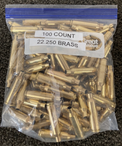 (100) 22-250 Brass Casings