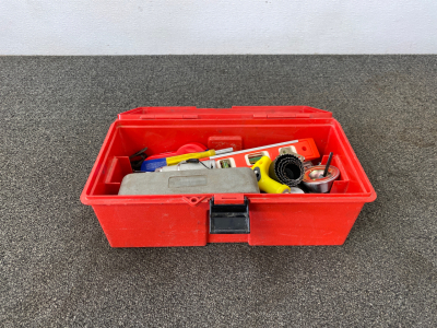 Toolbox with Assorted Hardware and Tools