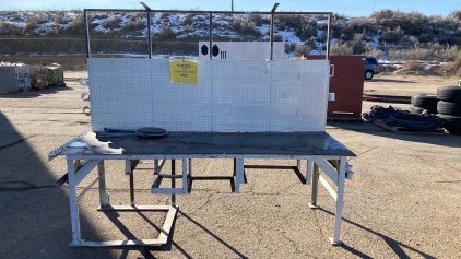 Workbench with pegboard