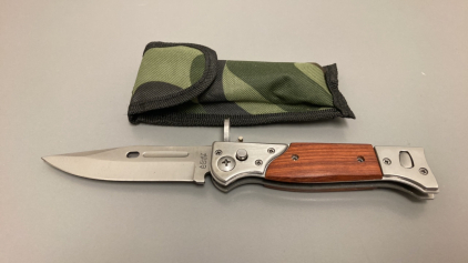 Stainless Steel Switchblade Knife With Sheath