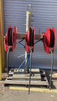 Heavy duty metal stand with 3- air hose reels