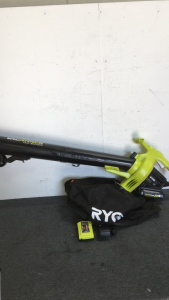 (1) Ryobi Vac Attack Cordless 40v Mulcher With Bag And Battery With Charger