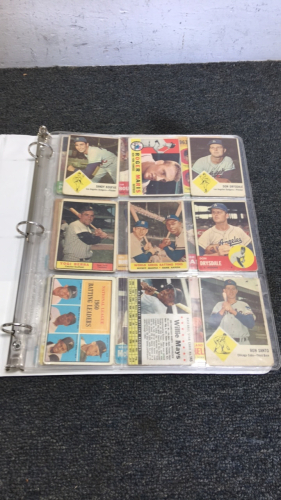 (1)Binder With (36) 1960-1963 Topps Base Cards Mickey Mantle, willie Mays And More