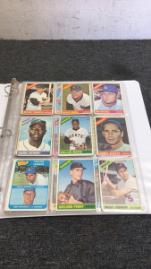 (1)Binder With (36) 1960-1966 Topps Base Cards Mickey Mantle, willie Mays And More