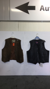 (1) “MO Betta” Leather Vest (1) Leather USA Leather Vest