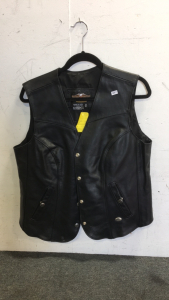 (1) Womens Harley Davidson Leather Vest