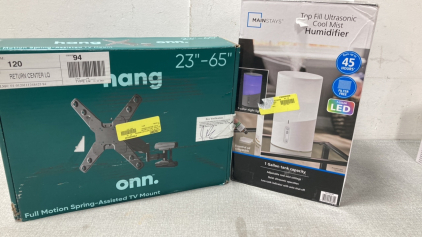 ONN Full- Motion TV Wall Mount And a Cool Mist Humidifier