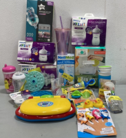 Tommee Tippee Advanced Anti-Colic Bottle, Phillips Avent Naturel Bottles, NeilMed Nasal Aspirator, Prince Lionheart Wet Wipe Warmer + Others