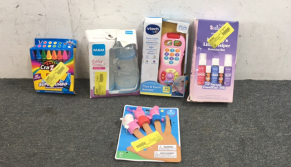 Vtech Remote, Peppa Pig Finger Puppets, Cray-Z-Art Crayons, And More