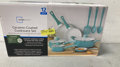 (12) Piece Ceramic Coated Cookware Set