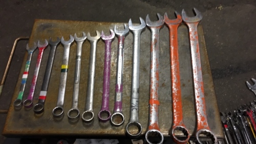 Set of large wrenches