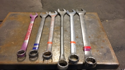 Assorted large wrenches