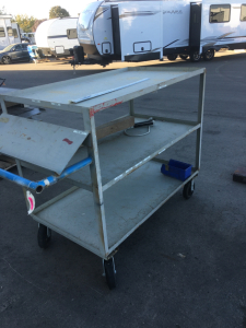 (1) Large Industrial Push Cart With Three Shelves