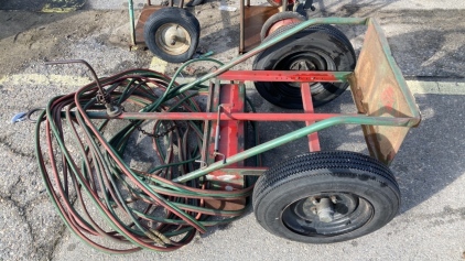 Towable Welding Cart Trailer with Torch, Regulators & Hoses