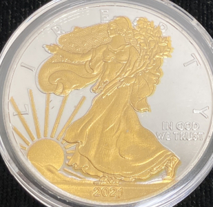 2021 1oz Silver 24K Limited Edition Walking Liberty/Eagle Coin