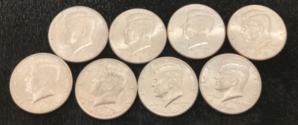 (8) 1990’s Kennedy Half Dollars