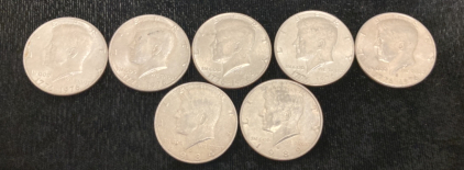 (7) Kennedy Half Dollars Mostly Bicentennials