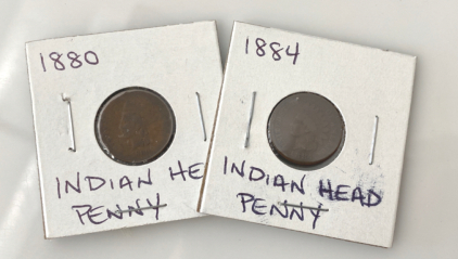 (2) Indian Head Cents 1880 & 1884