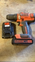 Black & Decker drill with two batteries no charger