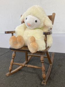 Childs Rocking Chair And Stuffed Animal