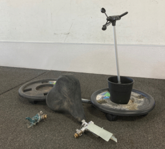 Plant Caddy, Bike Seat, Sprinkler Parts And More