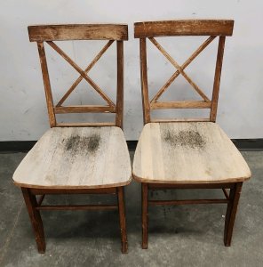 (2) Vintage Wood Chairs