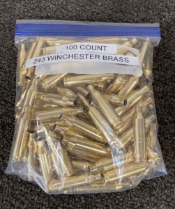 (100) .243 Winchester Brass Casings