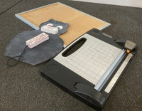 Fiskars Fabric Cutter, Cat Chalkboard, And Corkboard