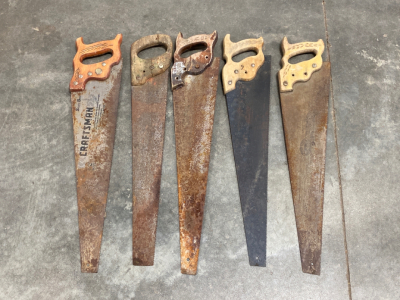 (5) Vintage Hand Saws