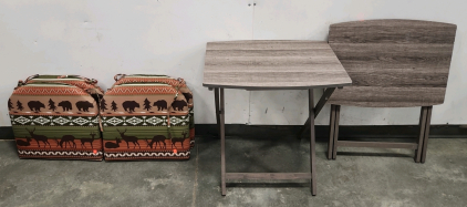 (2) TV Trays & (4) Seat Cushions