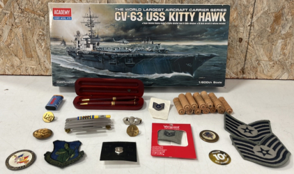 CV-63 USS Kitty Hawk 1/800th Scale Model, (12) Hiawatha Air Rifle Shot, & More