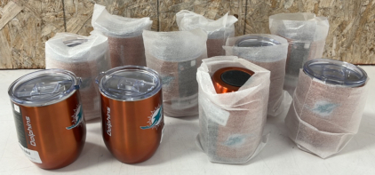 (10) Miami Dolphins 16oz Curved Tumbler