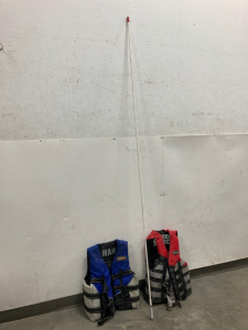 Life Jackets And Flag Pole For Boat