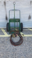 Tank cart with torch cutter hose and gauges