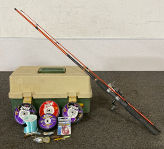 Plano Tackle Box With Contents and Eclipse Fishing Pole