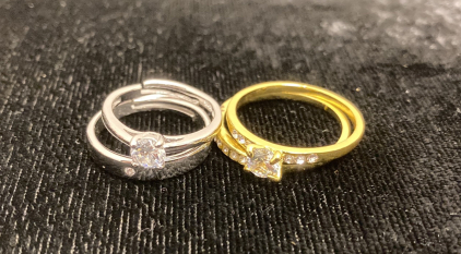 925 Silver And Gold Toned Ring Sets