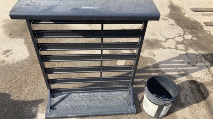 Stalwart organizer shelf and bucket of metal connections stainless