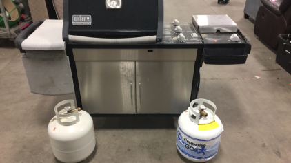 Weber Grill and (2) Propane Tanks