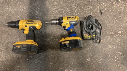 2- Dewalt drills, 2-batteries and one charger