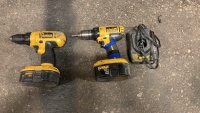 2- Dewalt drills, 2-batteries and one charger