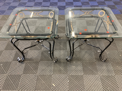 (2) End Tables w/ Glass Tops