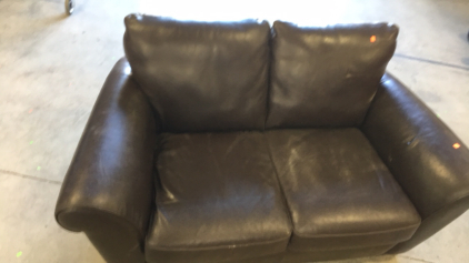 Dark Brown Leather Couch