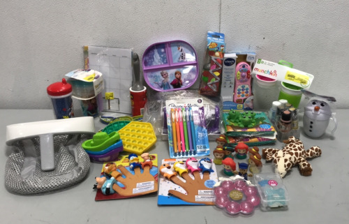 Crayola Paper Maker, Various Frozen Sippy Cups and Plate, Nickelodeon Baby Shark Finger Puppets, Disney Finger Puppets + Much More.