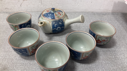 Oriental Tea Pot and Cups