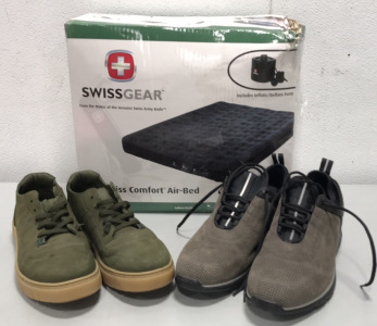 Swissgear Swiss Comfort Air Bed W/ Pump, Slowwalk Mens Shoes, Johnston & Murphy Mens Shoes size 9.